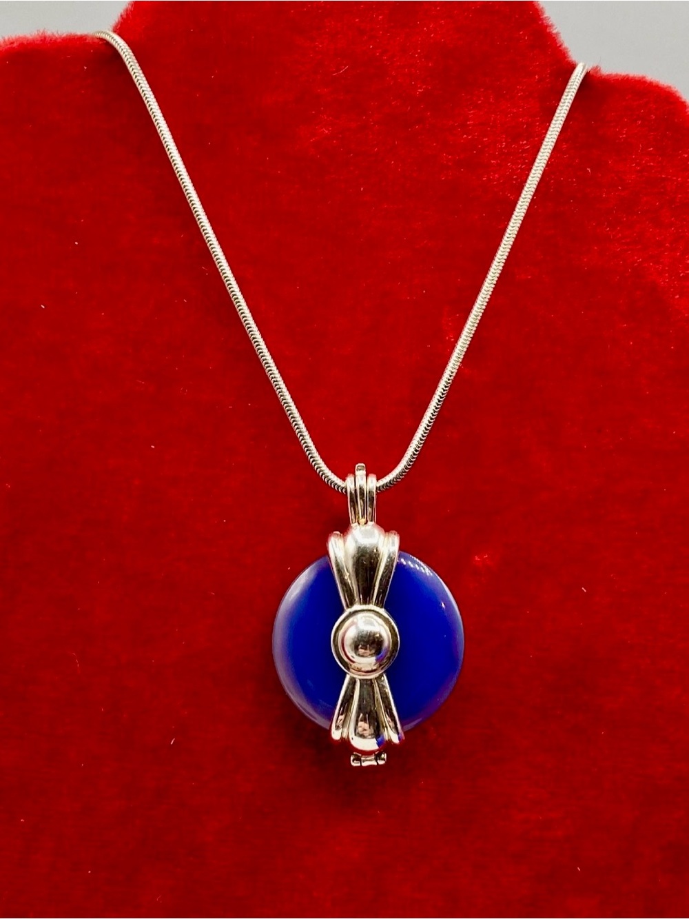 CNA Sterling Silver Interchangeable Gem Disks Necklace